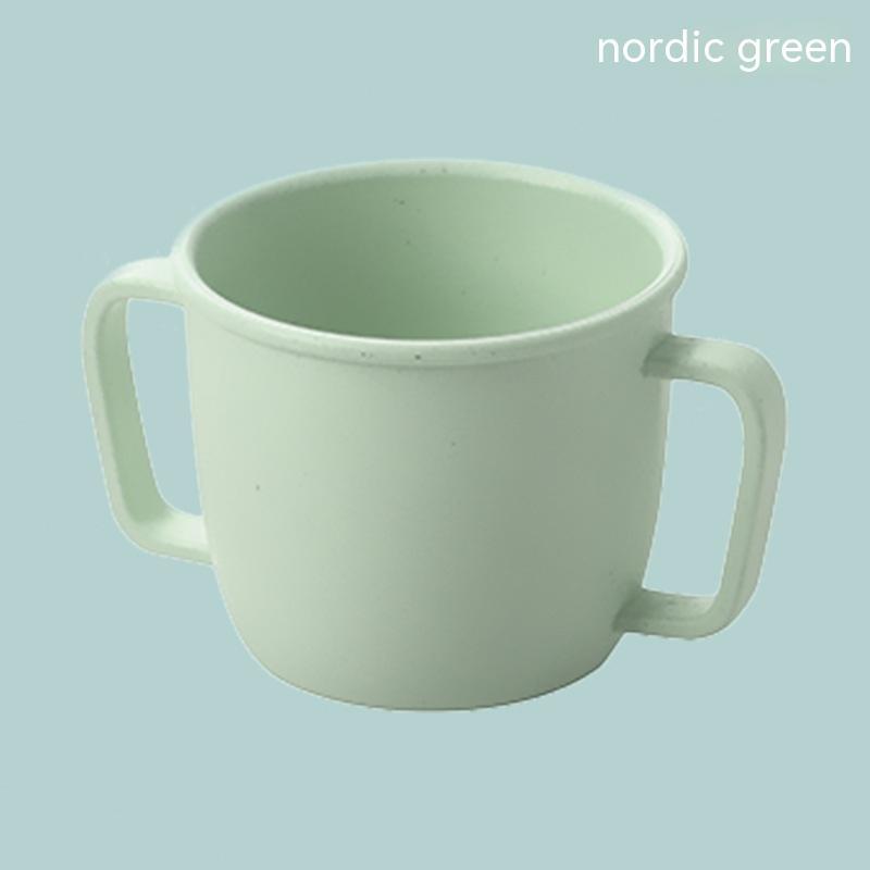 Creative Double Handled Round Mug in Pink, Blue, and Green Color