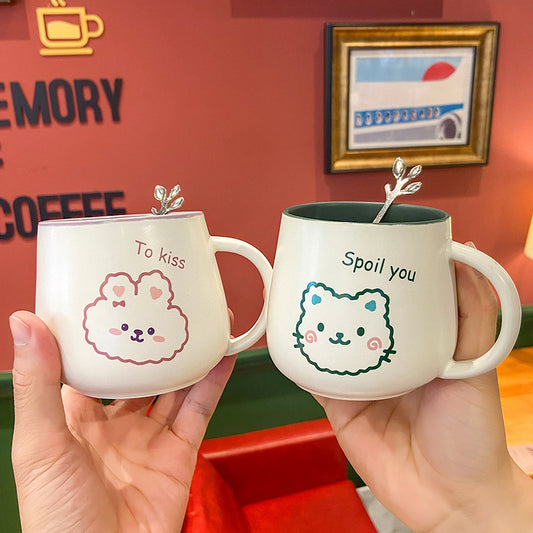 Cute Ceramic Cat & Bear Cups with Fun Designs