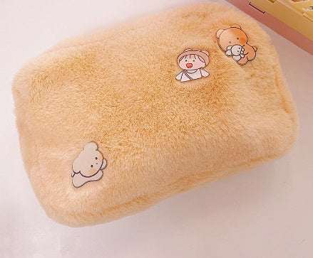 Adorable Plush Zipper Cute Makeup Pouch with Cartoon Prints