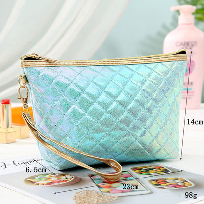 Holographic Glitter Zipper Cosmetic Bag for Women - 5 Colors