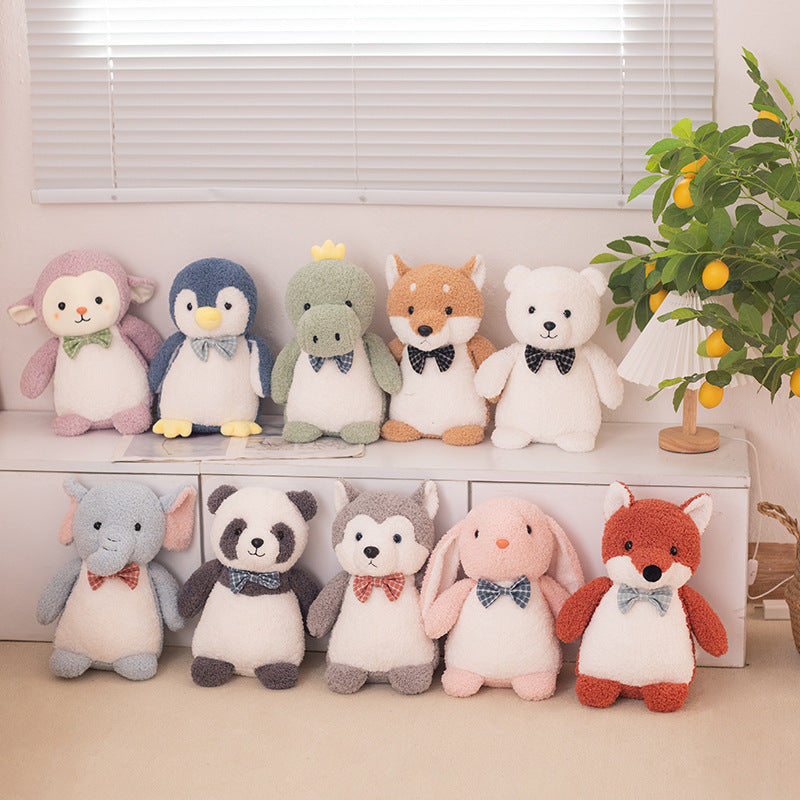 Small & Charming Animal Plush Toys with Bow Ties – Perfect Birthday Gifts