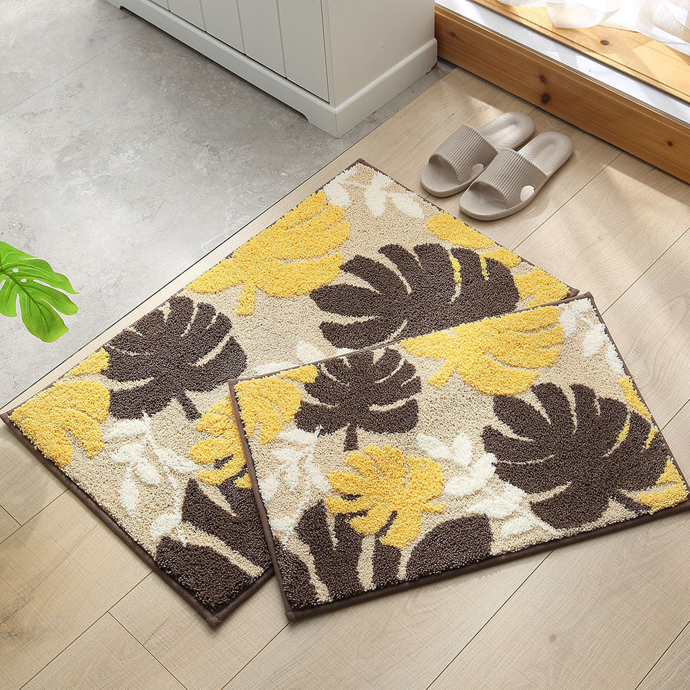 Monstera Leaves Styled Indoor Outdoor Doormat Set