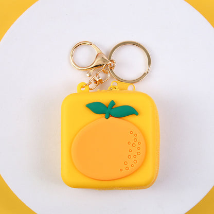 Cute Silicone Square Coin Purse & Earphone Case with Zipper