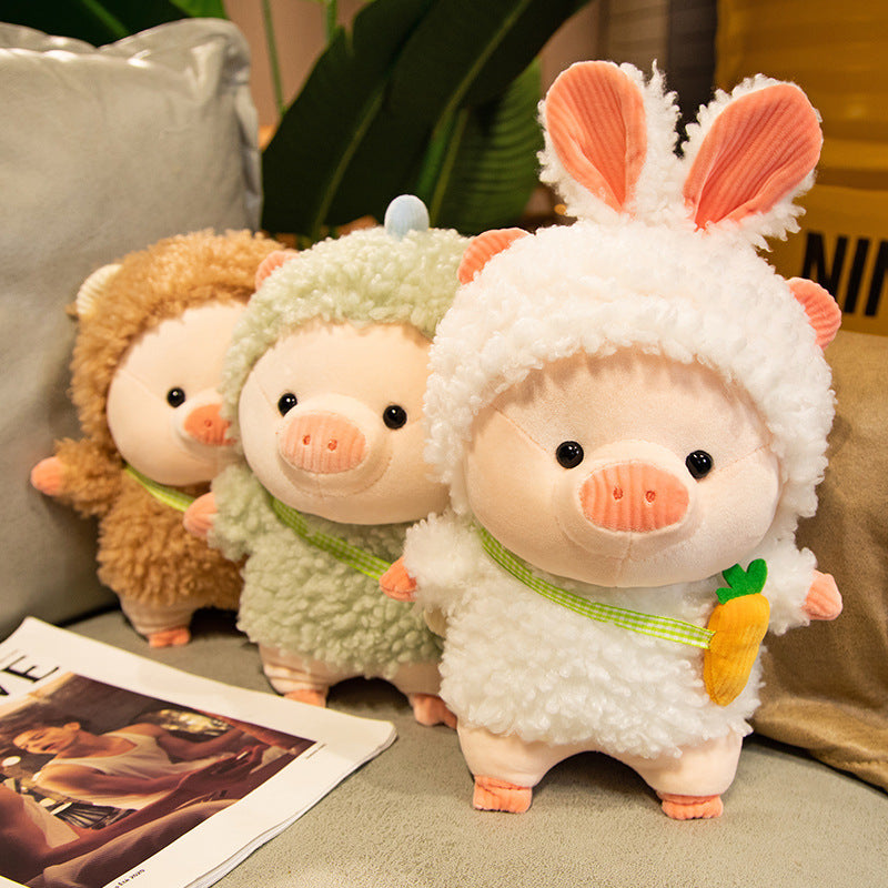 Adorable Cute Stuffed Pigs Plushie in Fluffy Outfits