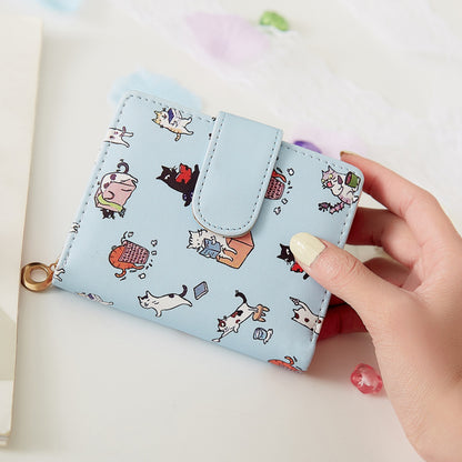 Folding Animal Coin Purse & Card Holder with Cute Cartoon Print