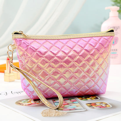 Holographic Glitter Zipper Cosmetic Bag for Women - 5 Colors