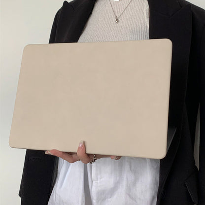 Minimalist Beige Laptop Sleeve Bag with Soft Protective Case