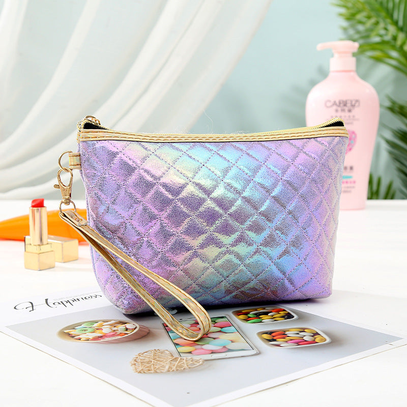 Holographic Glitter Zipper Cosmetic Bag for Women - 5 Colors