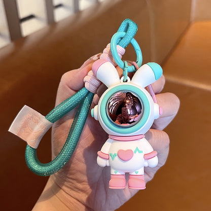 Bunny Keychain in Astronaut Outfit | Cute Rabbit Keychain