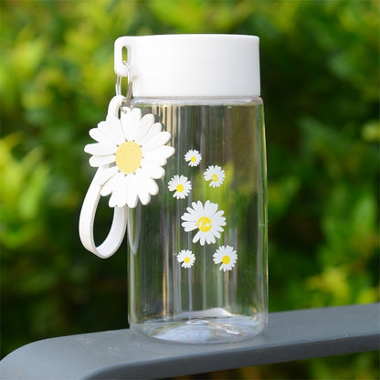 Frosted Daisy Water Bottle – Cute Design with Flower Charm