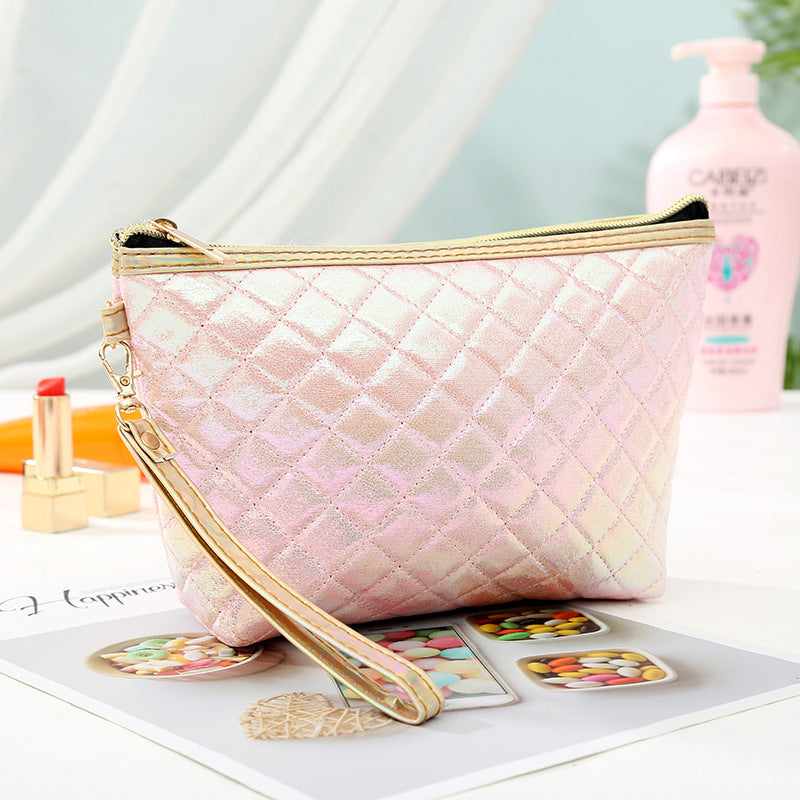 Holographic Glitter Zipper Cosmetic Bag for Women - 5 Colors