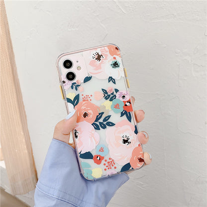 Cute Floral & Butterfly Phone Case – Clear Design with Colorful Patterns