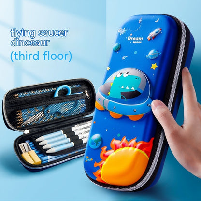 3D Zipper Pencil Case with Bright Cartoon Designs & Large Capacity