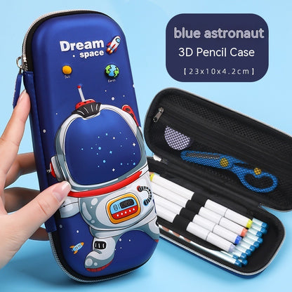 3D Zipper Pencil Case with Bright Cartoon Designs & Large Capacity