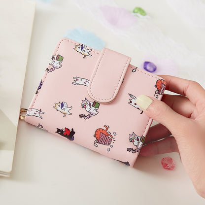 Folding Animal Coin Purse & Card Holder with Cute Cartoon Print