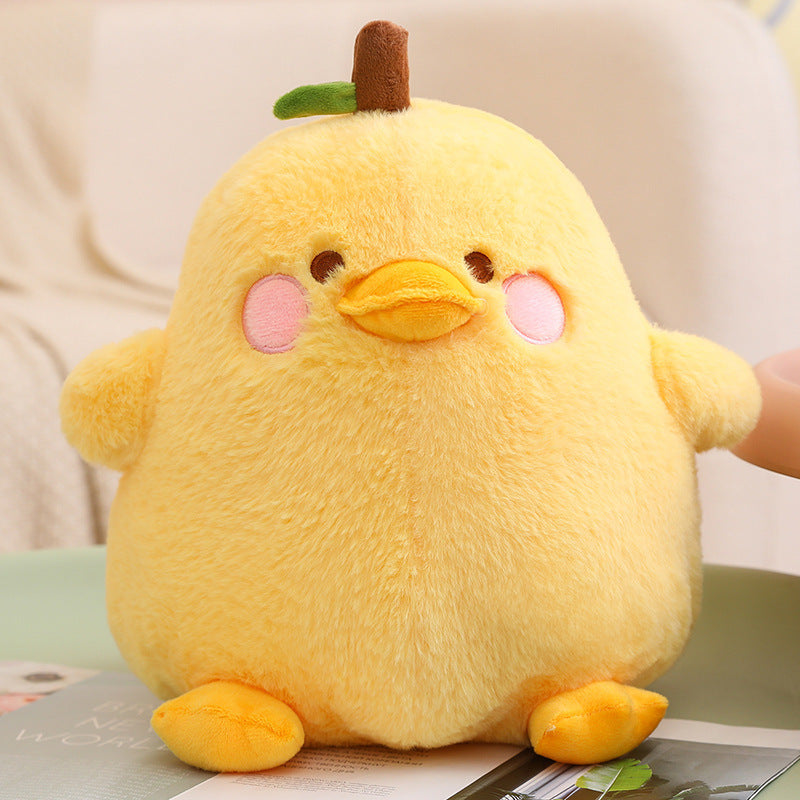 Round Cute & Fluffy Chick & Pear-Shaped Duck Plush Toy