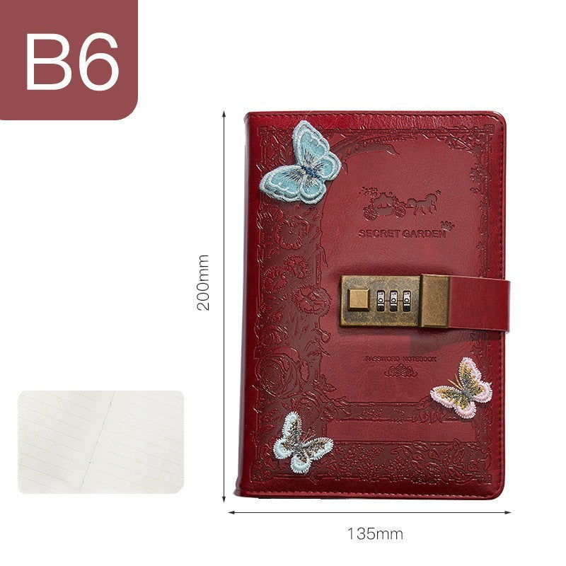 Elegant Butterfly Leather Journal with Lock