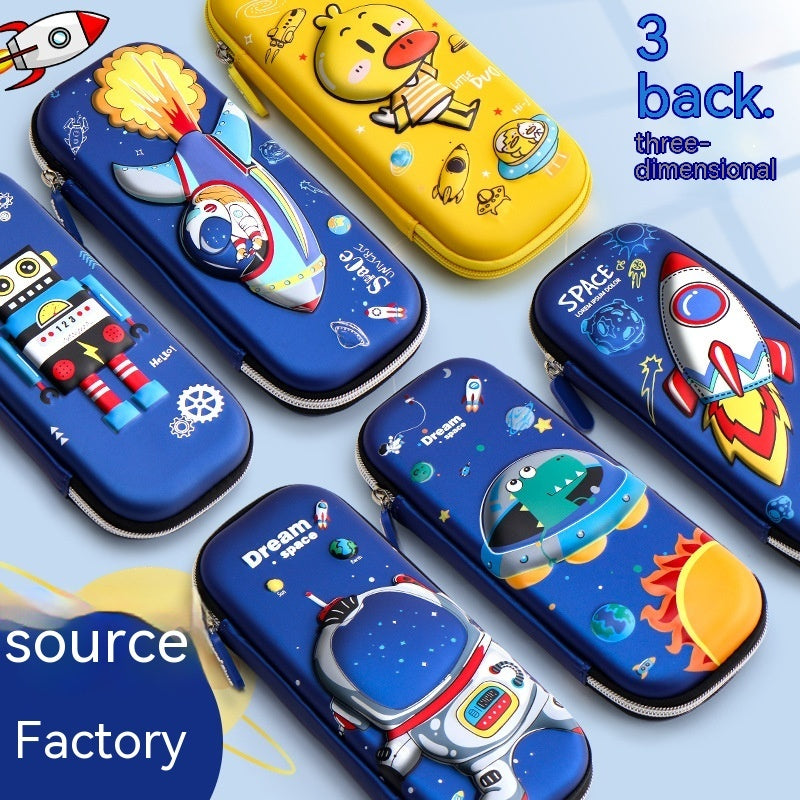 3D Zipper Pencil Case with Bright Cartoon Designs & Large Capacity