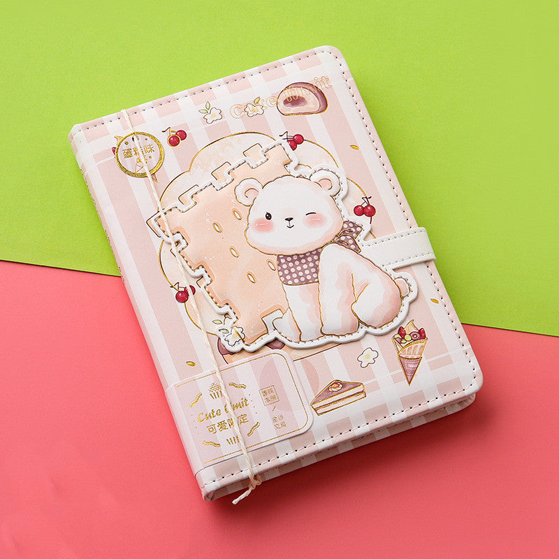 Cute Leather Diary with Adorable Animal Design & Magnetic Closure