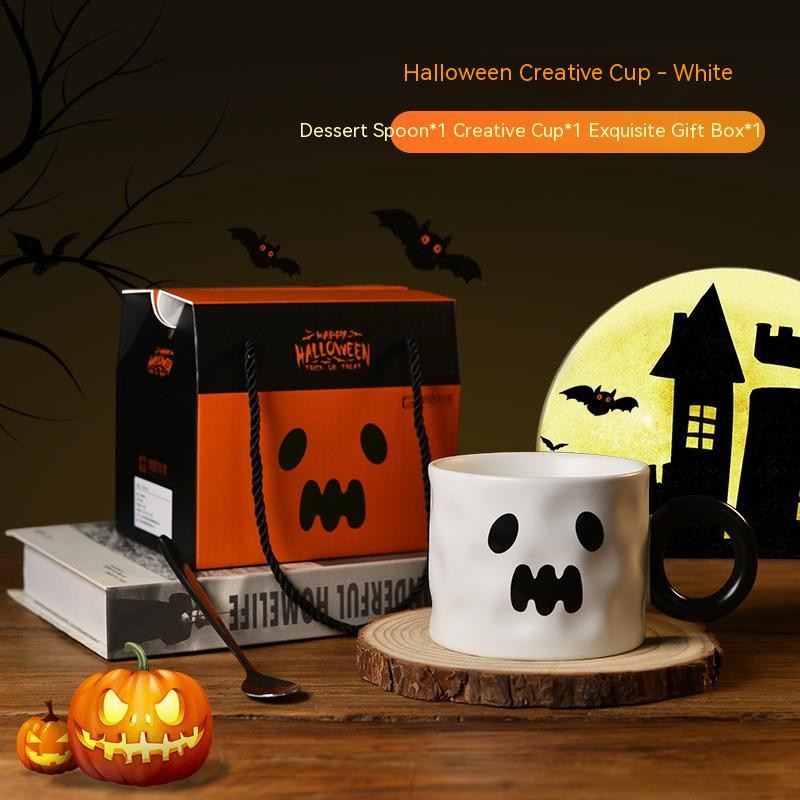 Spooky Ceramic Halloween Pumpkin & Ghost Mugs – Festive Set